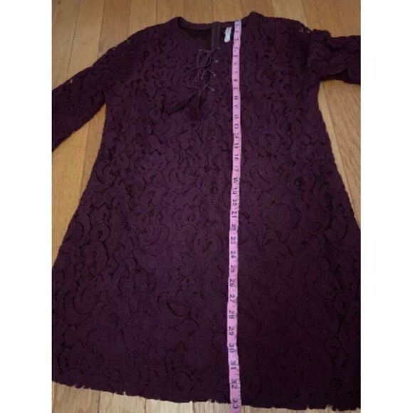 Xhilaration women's Purple Lace Long Sleeve lined Tunic Dress size large - Picture 6 of 10